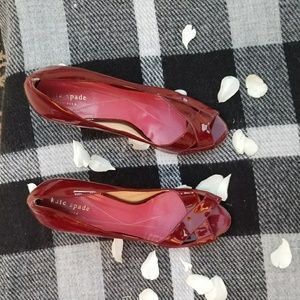 Kate Spade Red Peep Toe Heels